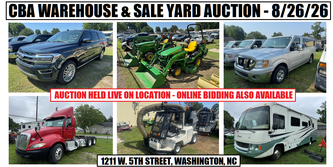 8/26/26 - CBA Warehouse & Sale Yard Auction