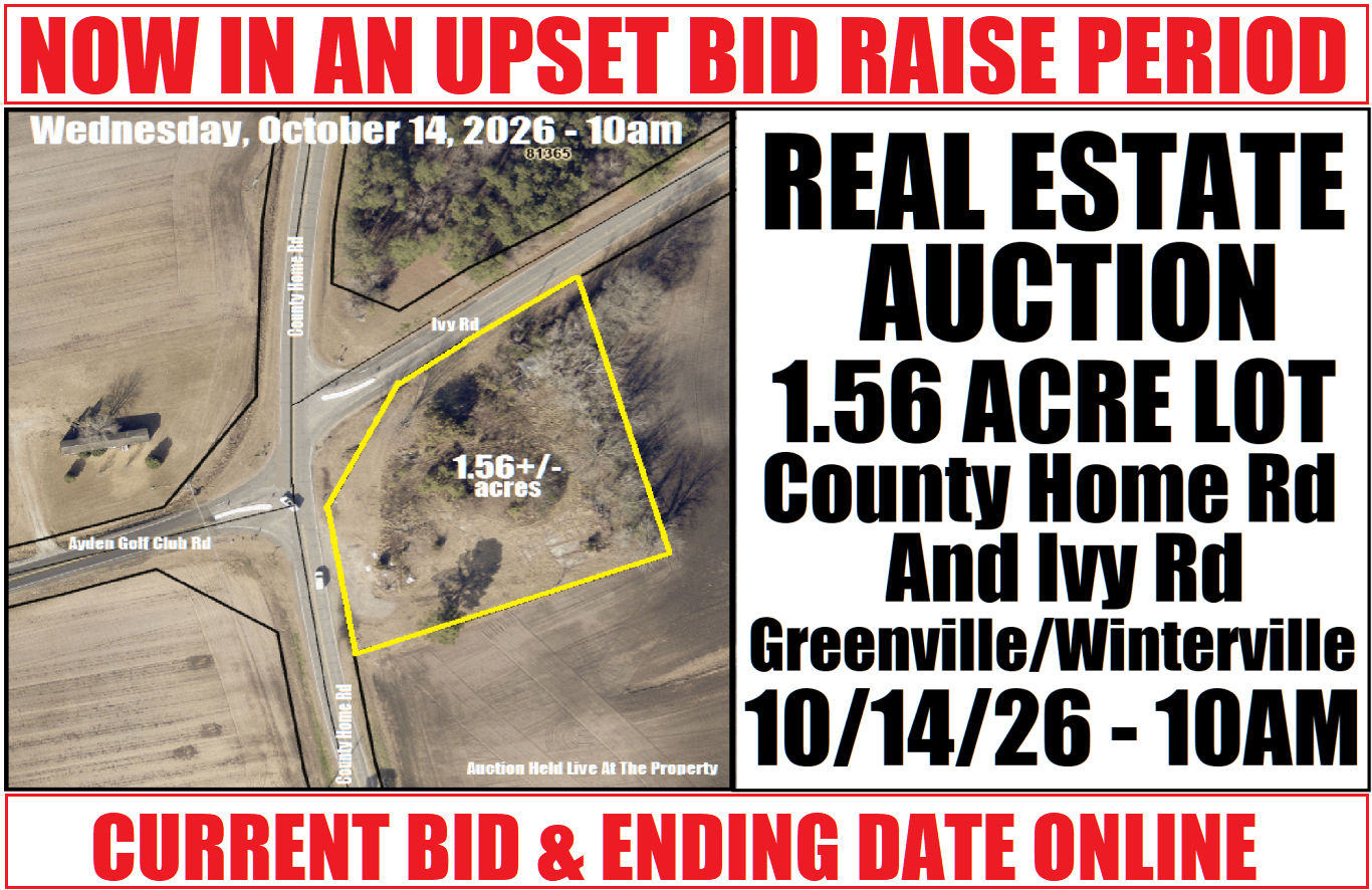 CURRENT BID - $52,000.00 - Vacant Lot in Pitt County