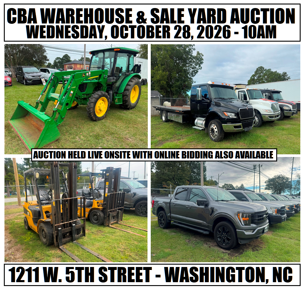 10/28/26 - CBA Warehouse & Sale Yard Auction